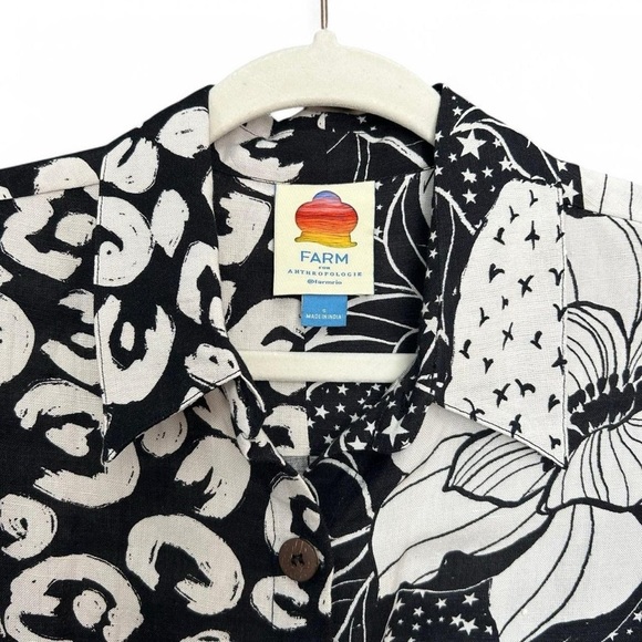 Farm Rio for Anthropologie | Playful Printed Surf Shirt | Like New | Size S - Picture 4 of 11